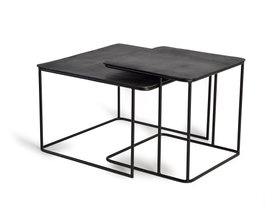 GINER Y COLOMER Ensemble de 2 tables basses en métal Bronze et Fer